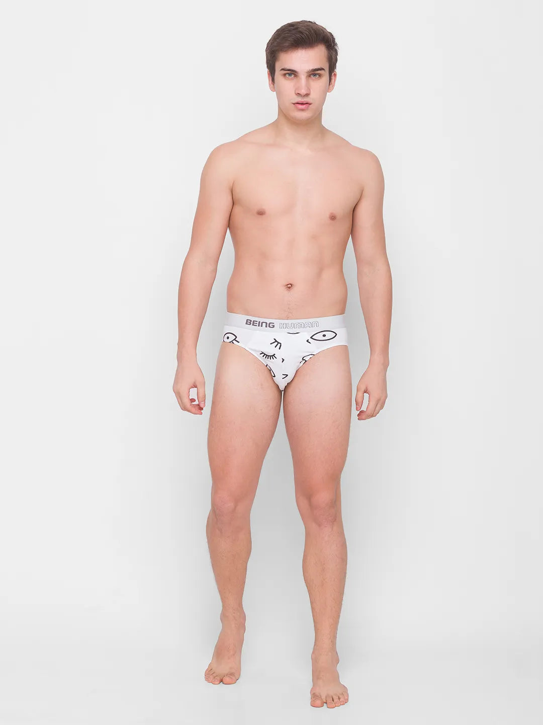 Being Human Clothing Men Regular Fit Brief-White/Black