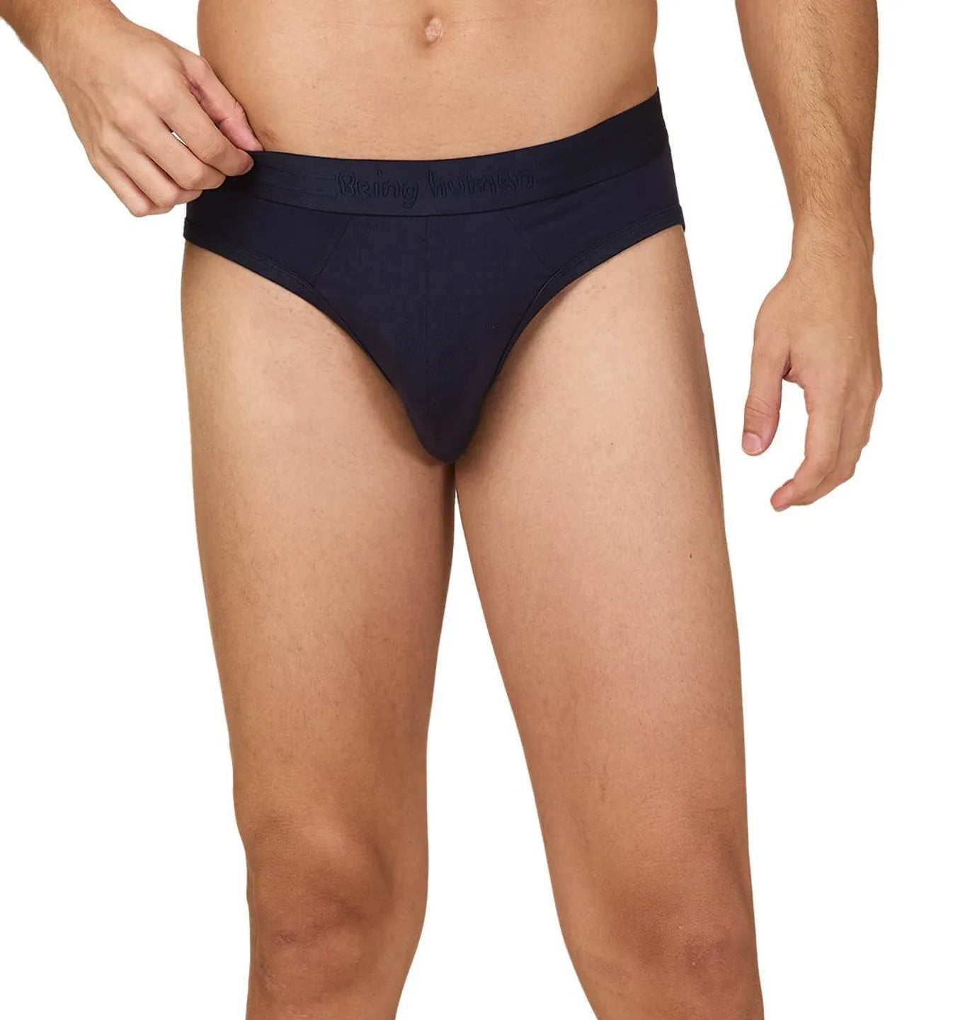Being Human Clothing Mens- Mid Rise Brief Underwear Navy