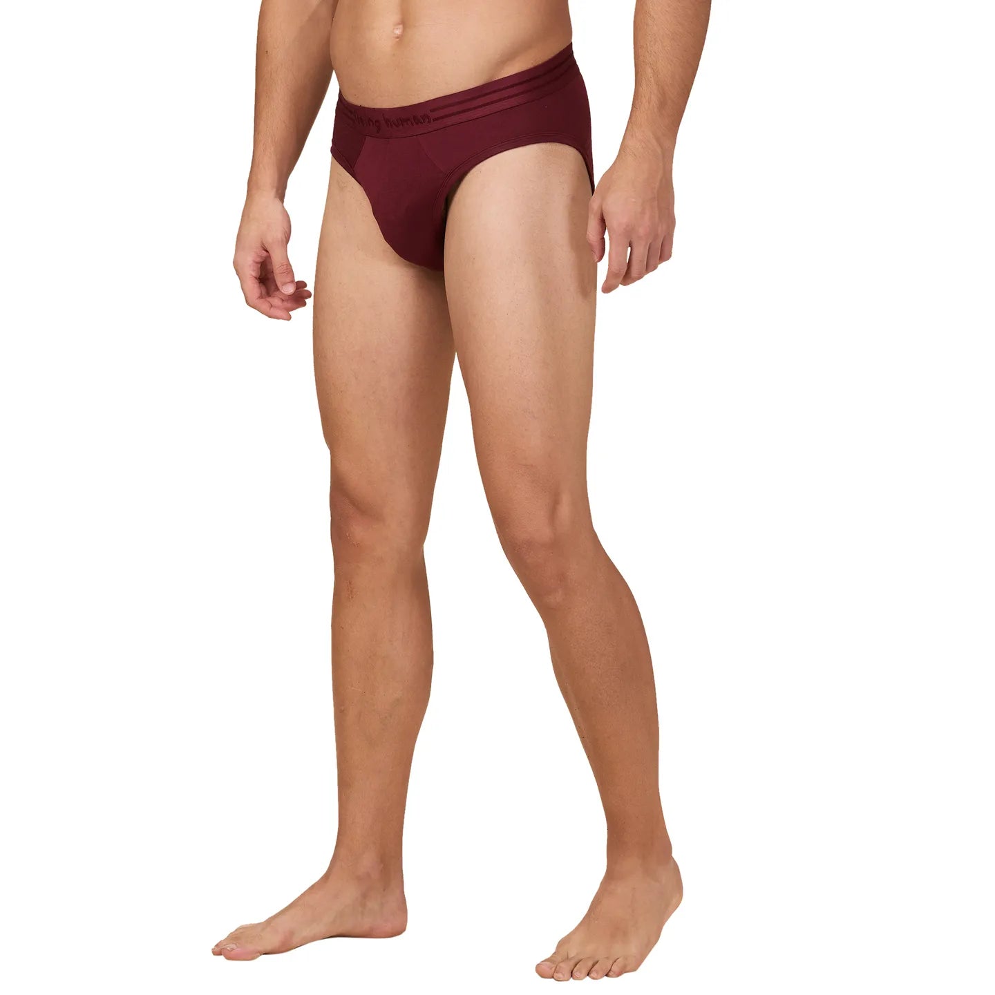 Being Human Clothing Mens- Mid Rise Brief Underwear Wine