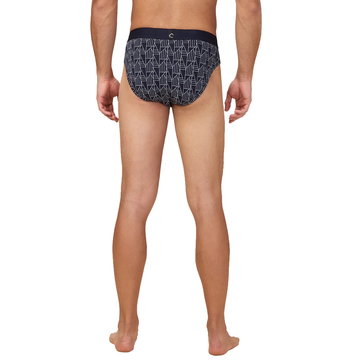 Being Human Clothing Mens- Mid Rise Brief Underwear Navy Prt
