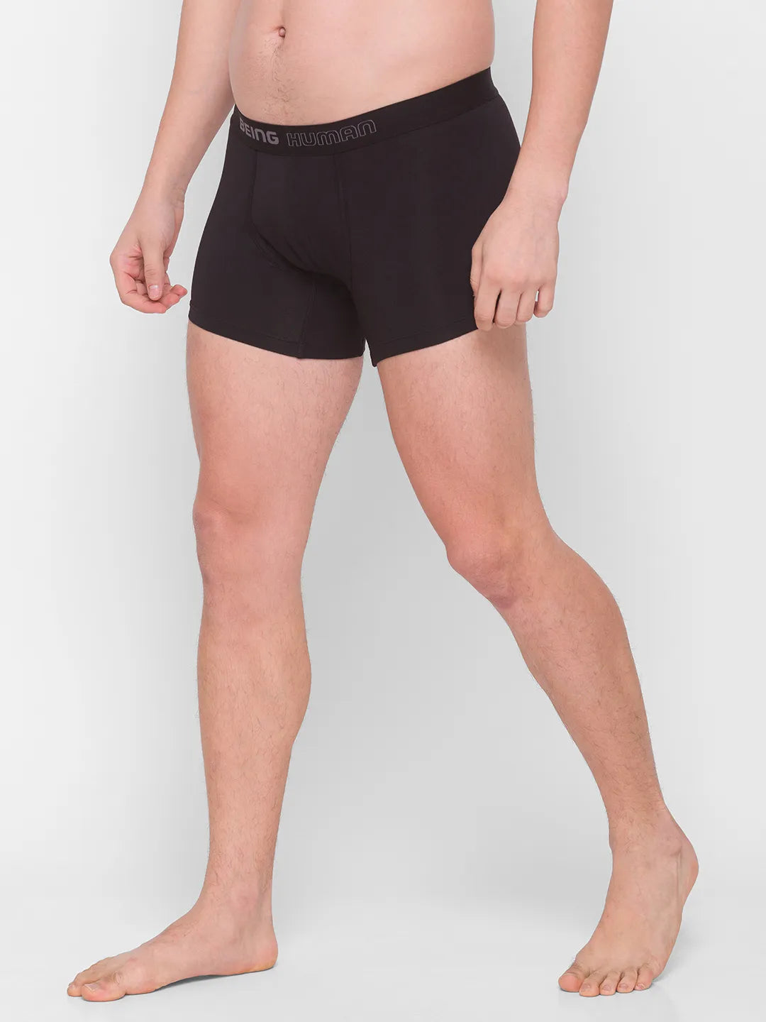 Black Regular Fit Cotton Trunk by Being Human Clothing