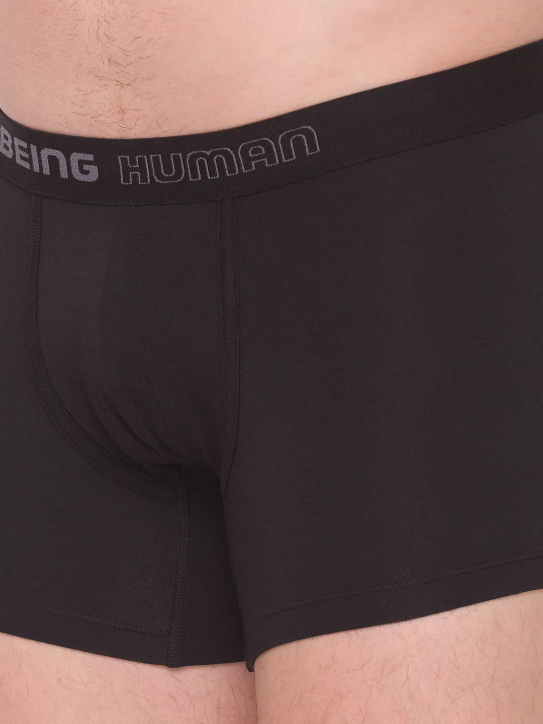 Black Regular Fit Cotton Trunk by Being Human Clothing