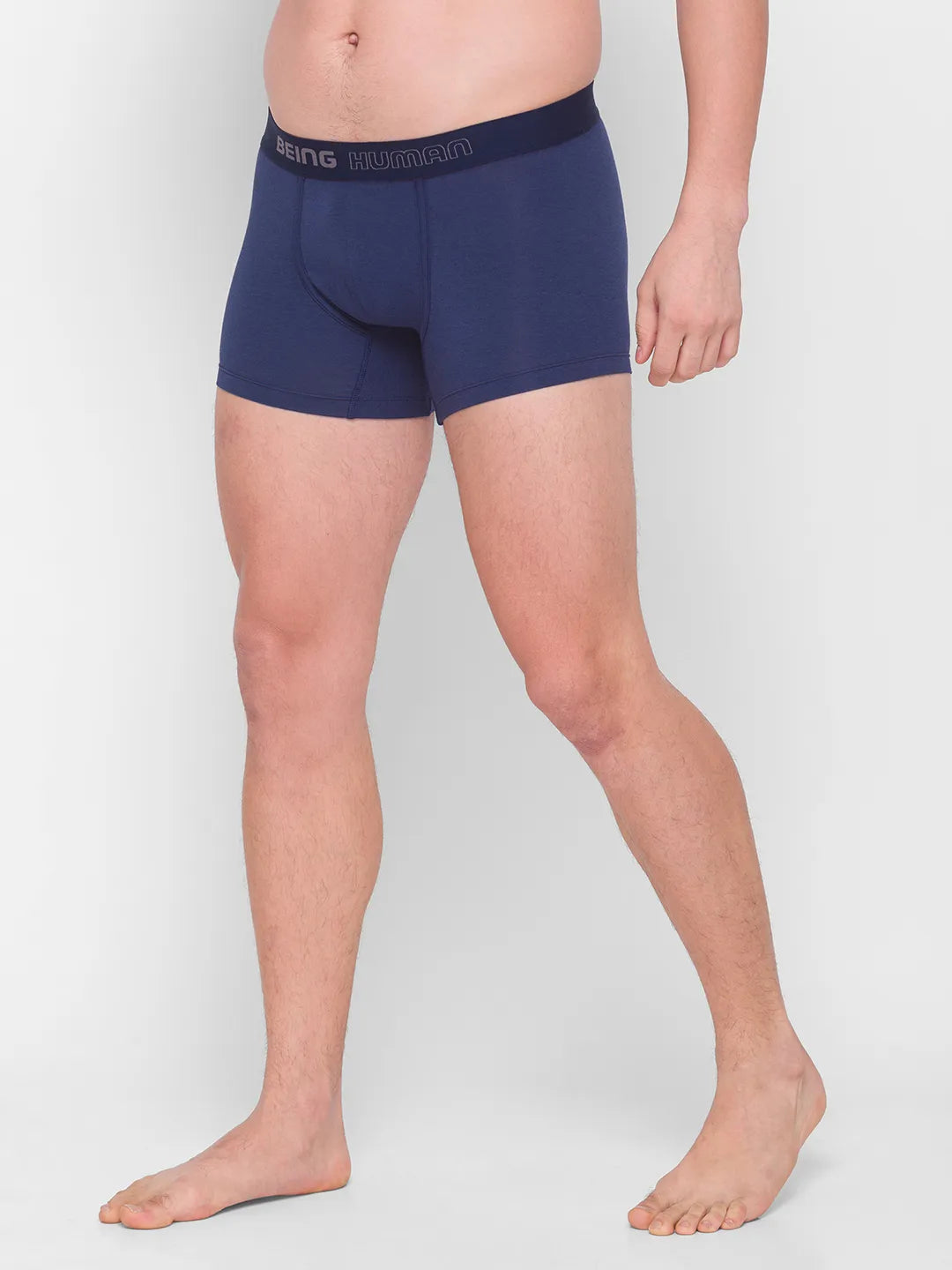 White Regular Fit Cotton Trunk by Being Human Clothing