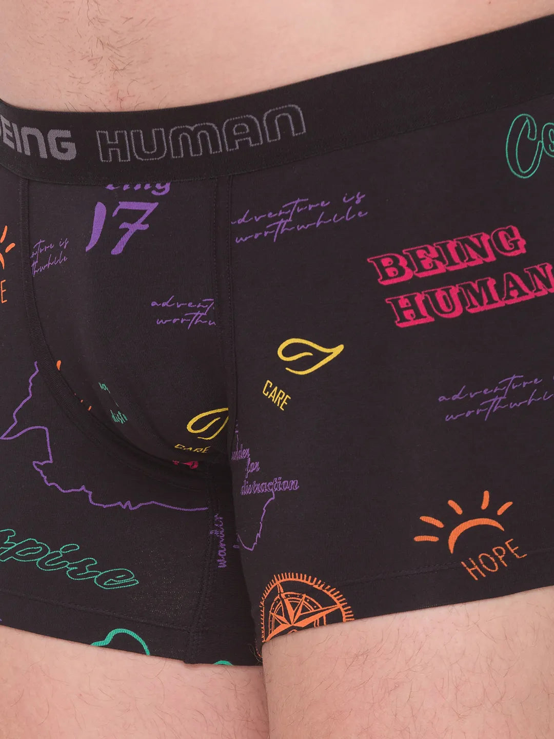 White Regular Fit Cotton Trunk by Being Human Clothing