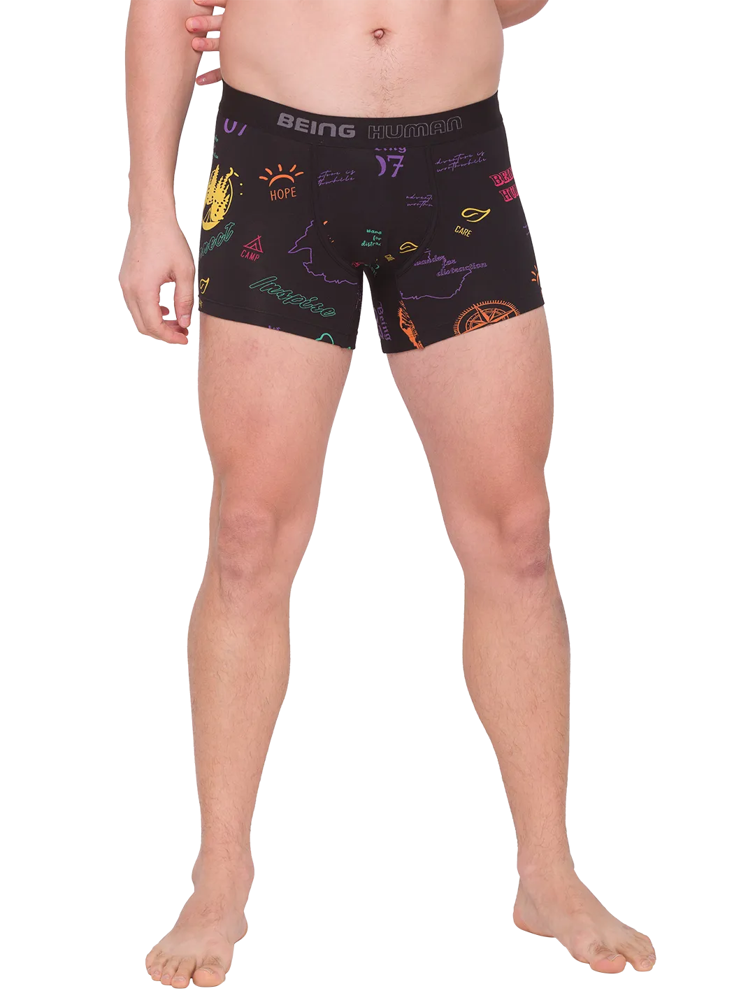 White Regular Fit Cotton Trunk by Being Human Clothing