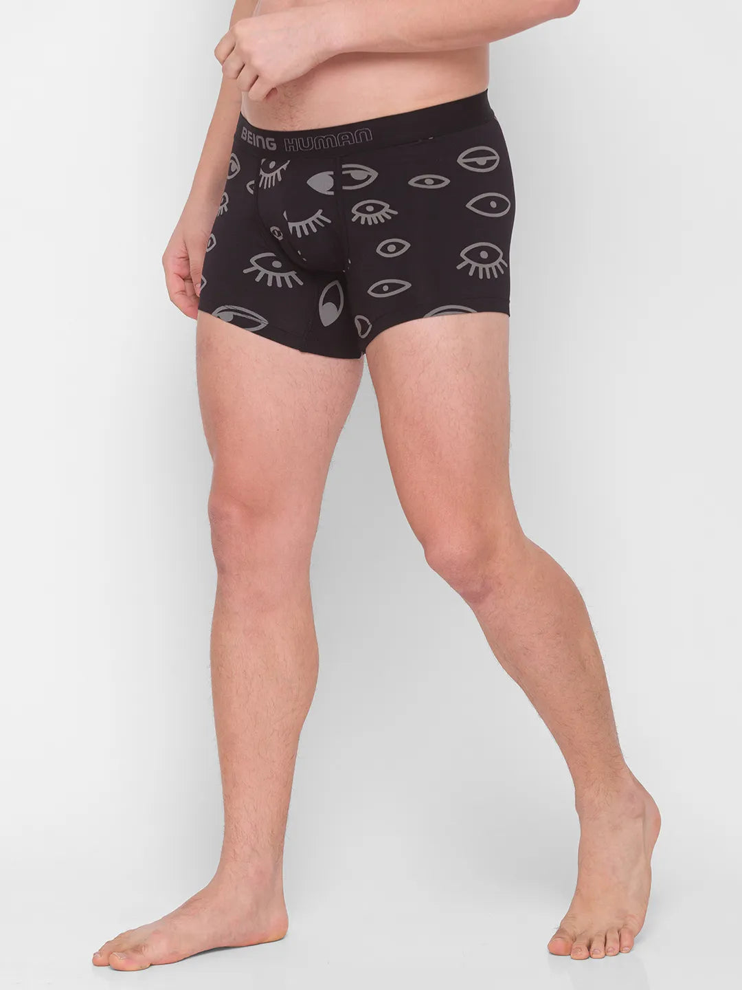 White Regular Fit Cotton Trunk by Being Human Clothing