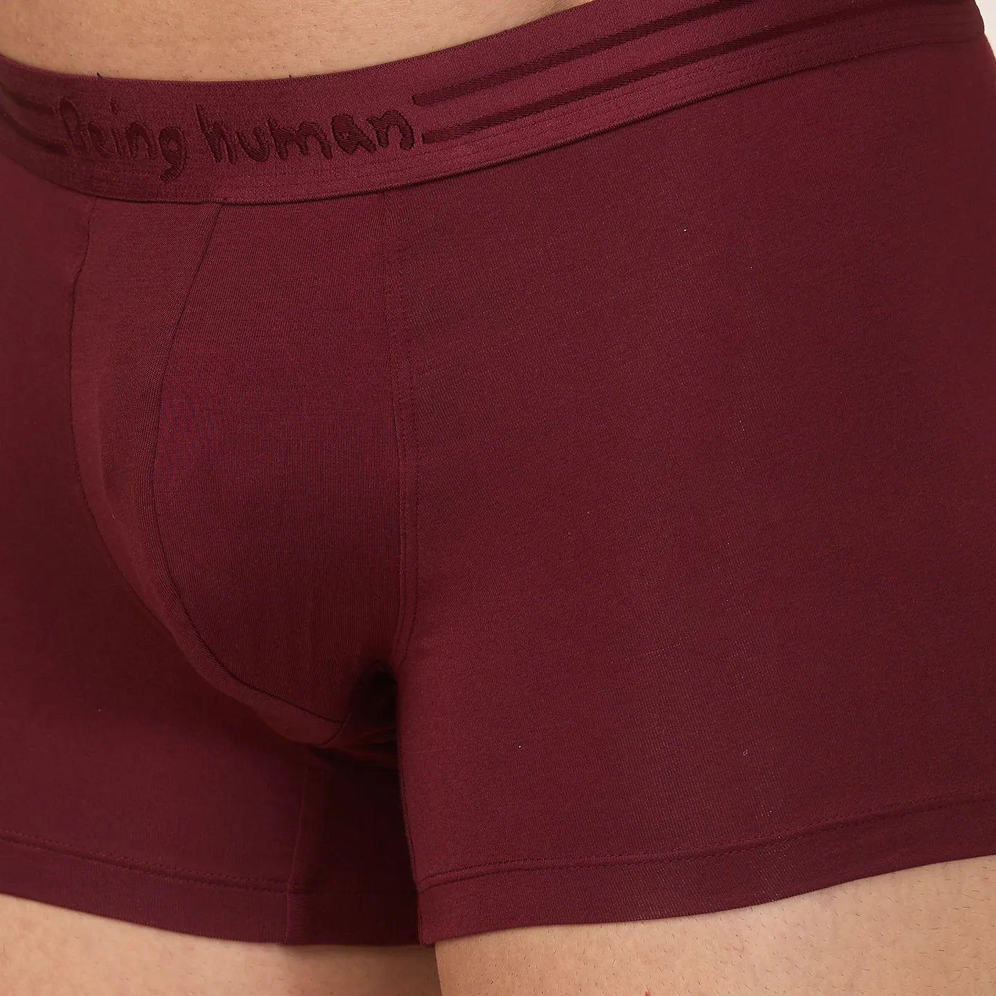 Being Human Clothing Mens- Mid Rise Trunk Underwear Wine