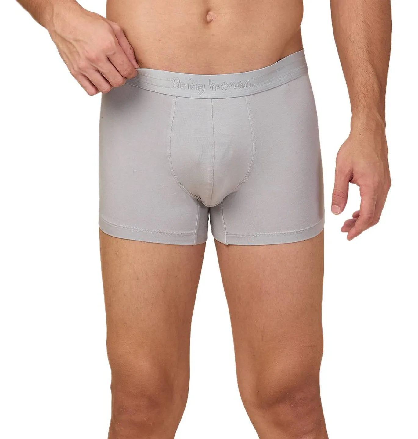 Being Human Clothing Mens- Mid Rise Trunk Underwear Lt.Grey