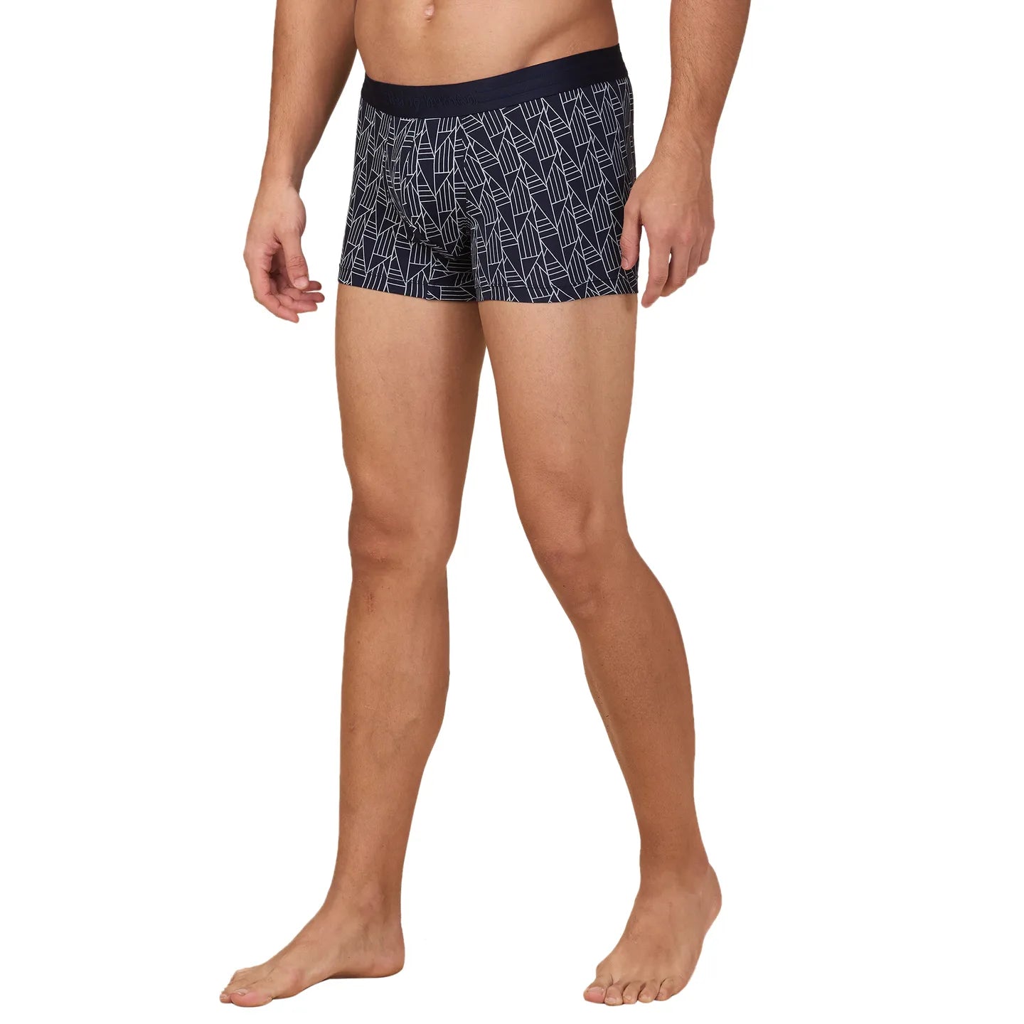 Being Human Clothing Mens- Mid Rise Trunk Underwear Navy Prt