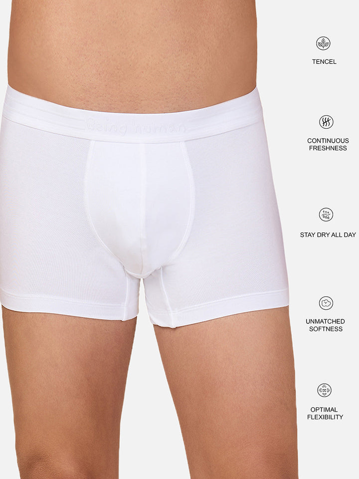 Pack of 3 Men's Trunks  (White,Black,White Print)