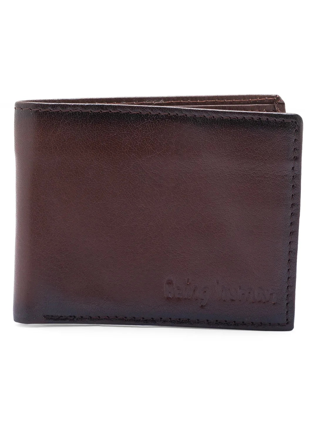 Dark Brown Leather Men's Wallet by Being Human Clothing