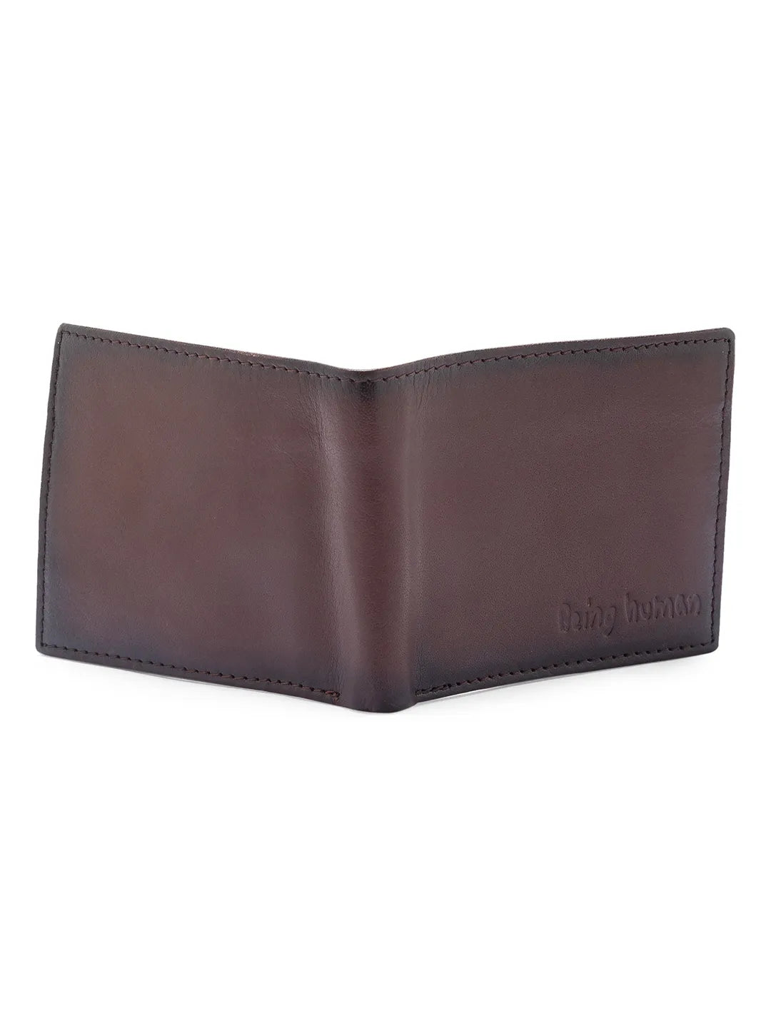 Dark Brown Leather Men's Wallet by Being Human Clothing