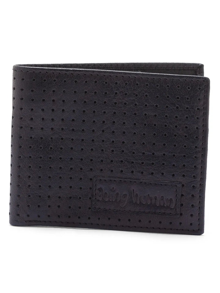 Black Leather Men's Wallet by Being Human Clothing