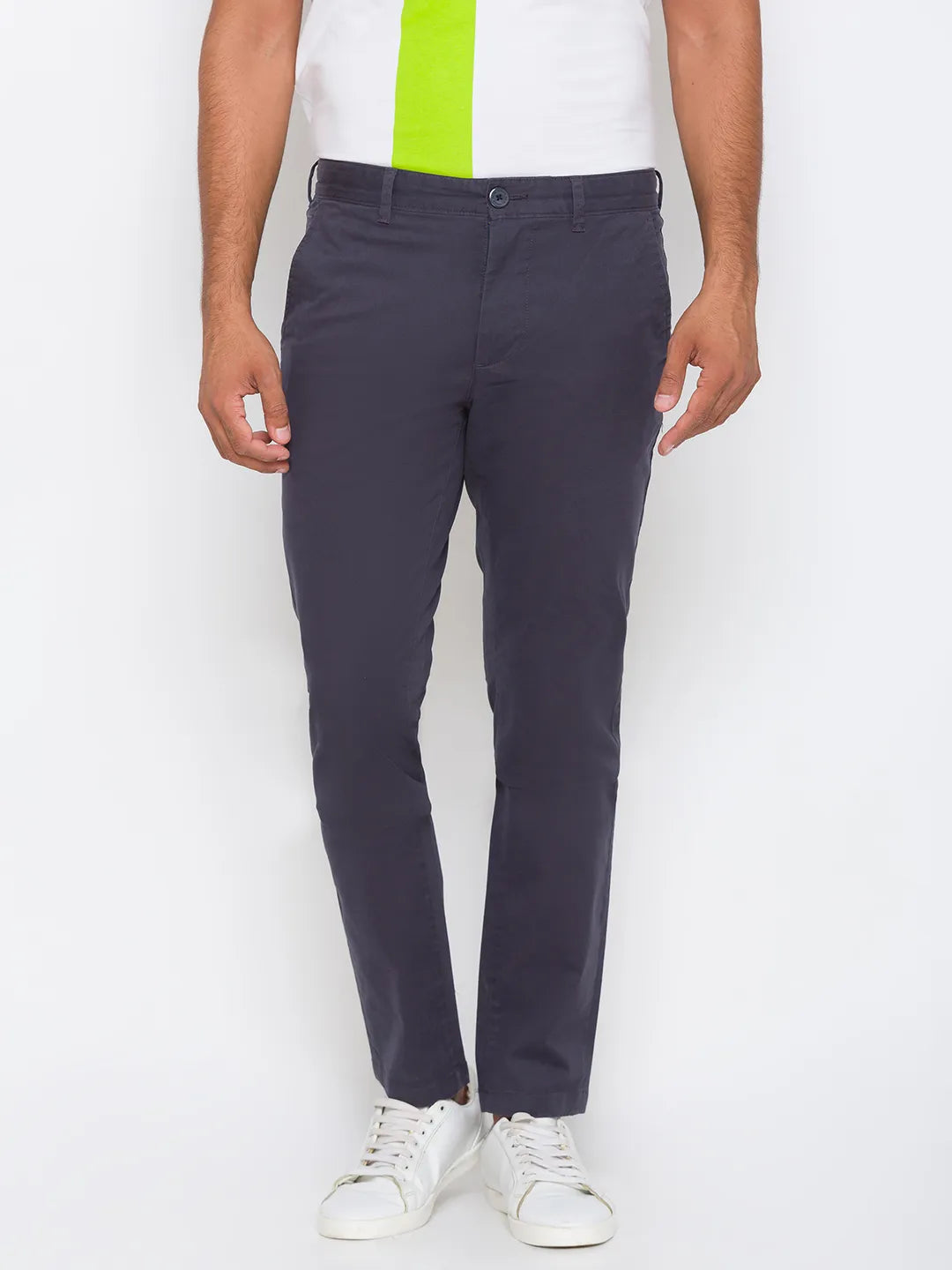 Grey Slim Straight Fit Men's Chinos by Being Human Clothing