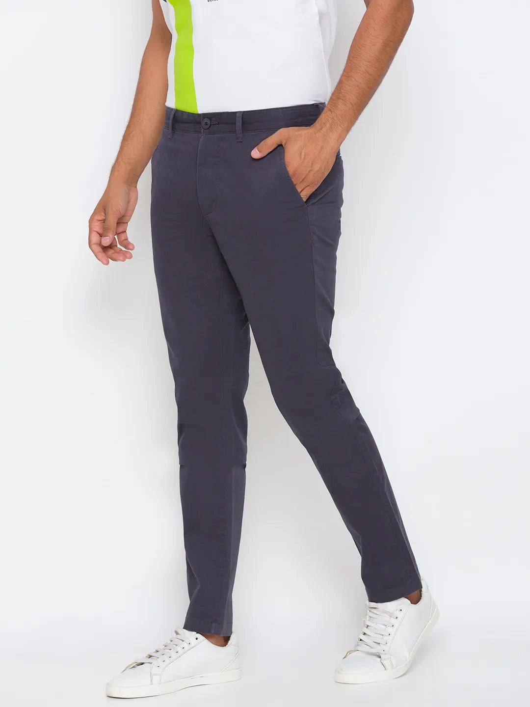 Grey Slim Straight Fit Men's Chinos by Being Human Clothing