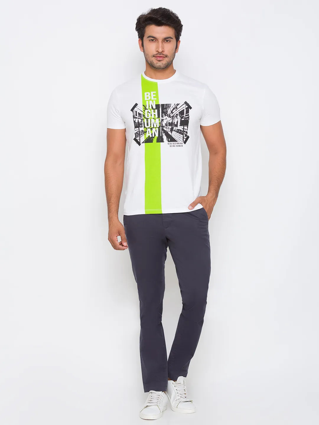 Grey Slim Straight Fit Men's Chinos by Being Human Clothing