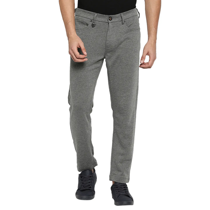 Grey Regular Fit Chinos For Men By Being Human Clothing