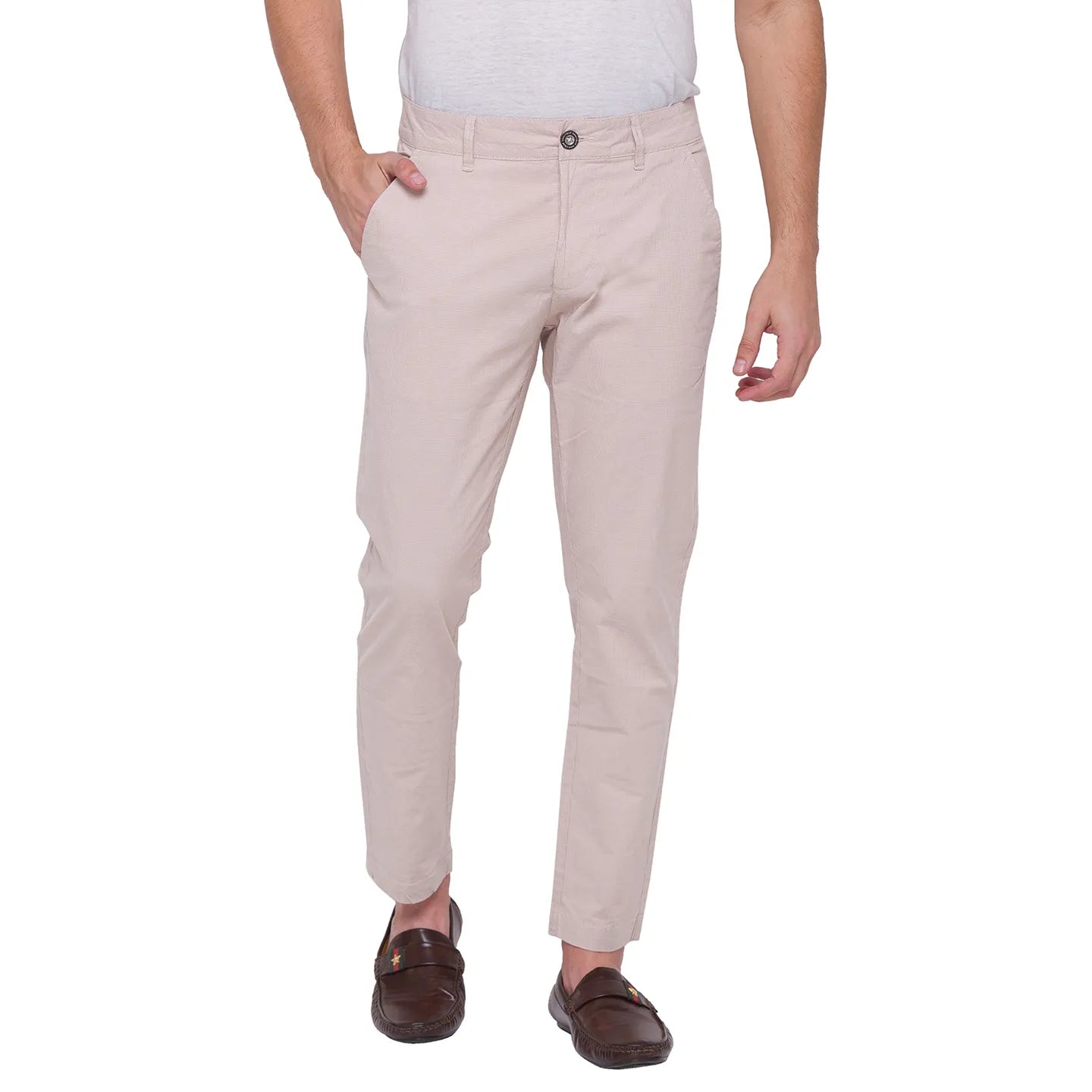 Being Human Clothing Men Slim Cropped Fit Chino-Beige
