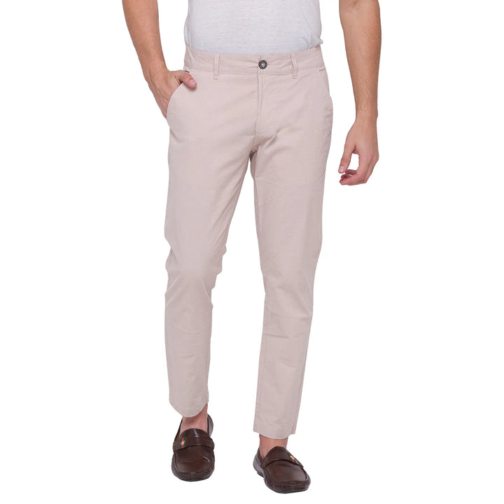 Beige Regular Fit Chinos For Men By Being Human Clothing