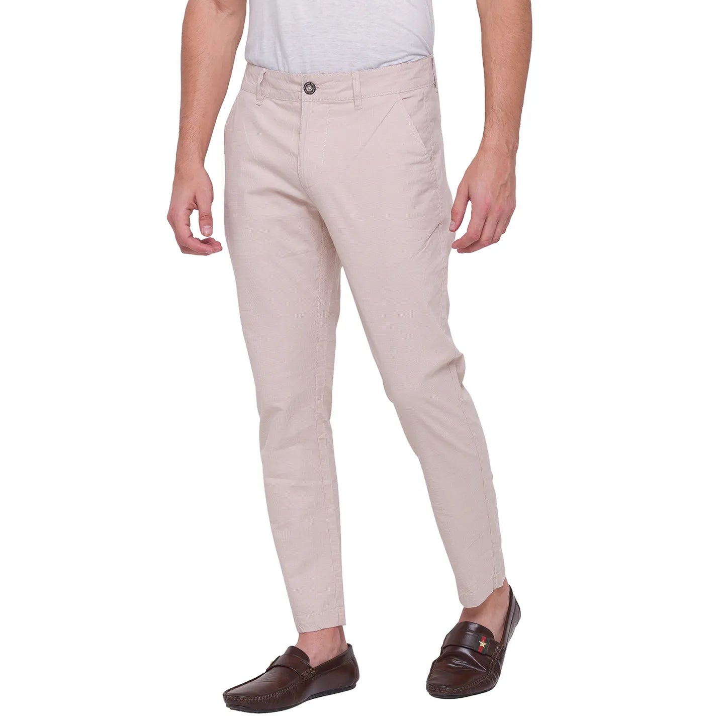 Being Human Clothing Men Slim Cropped Fit Chino-Beige