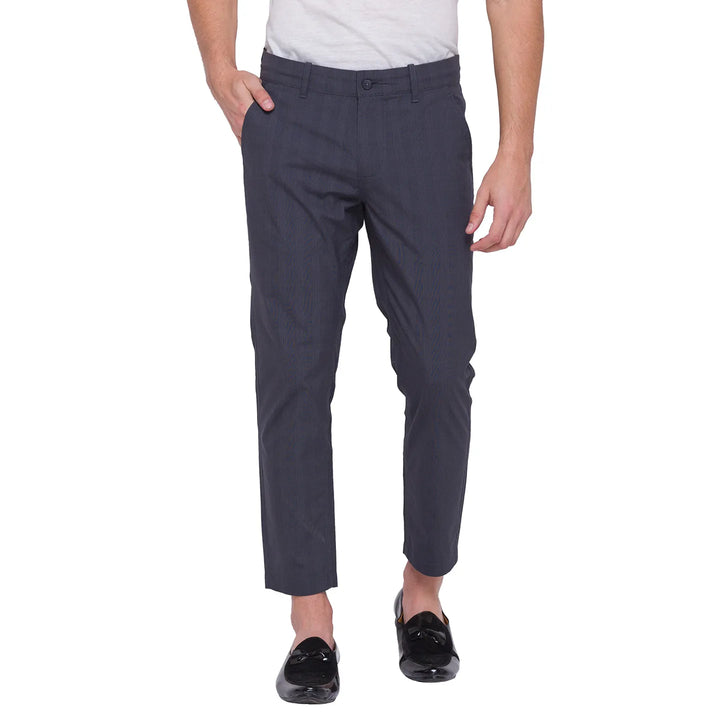 Grey Regular Fit Chinos For Men By Being Human Clothing