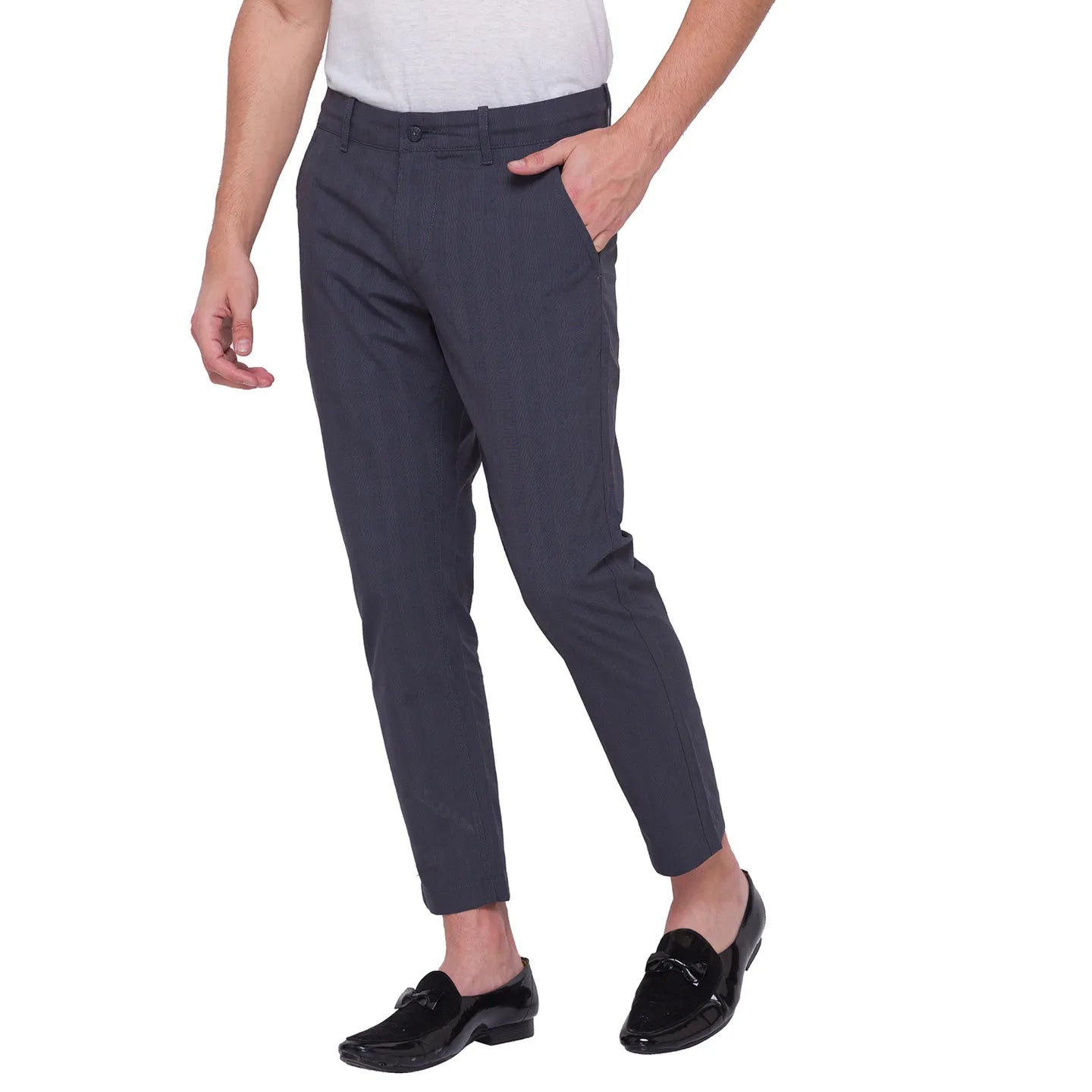 Being Human Clothing Men Cropped Fit Chino-Dark Grey