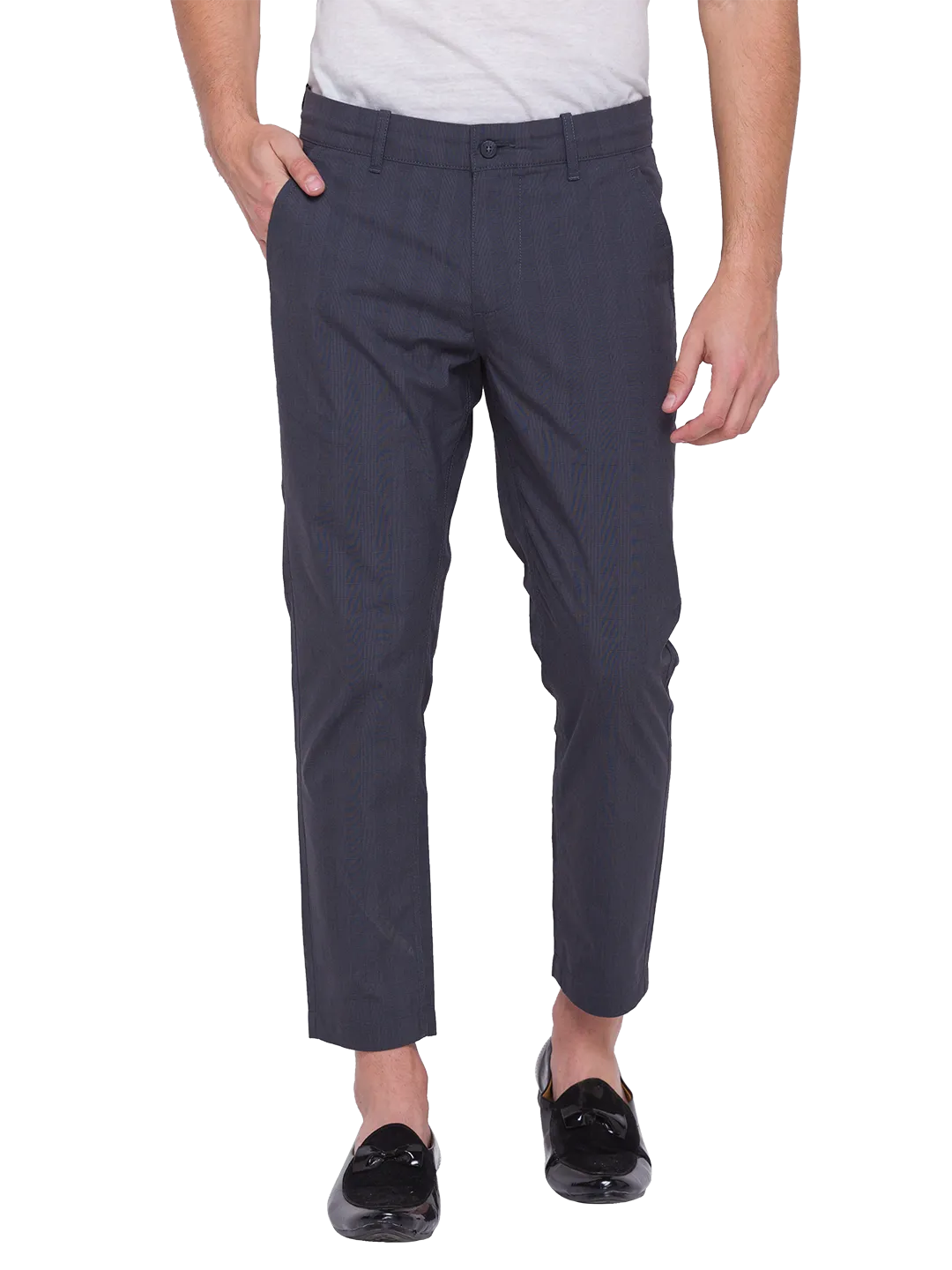 Being Human Clothing Men Cropped Fit Chino-Dark Grey