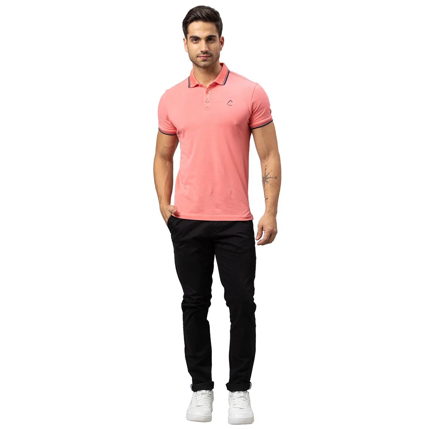 Black Slim Straight Fit Men's Chinos by Being Human Clothing