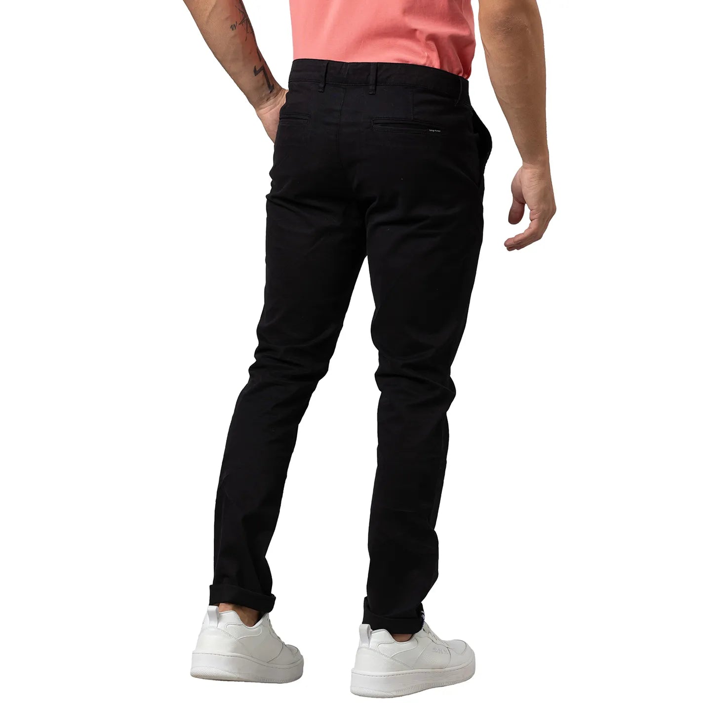 Black Slim Straight Fit Men's Chinos by Being Human Clothing