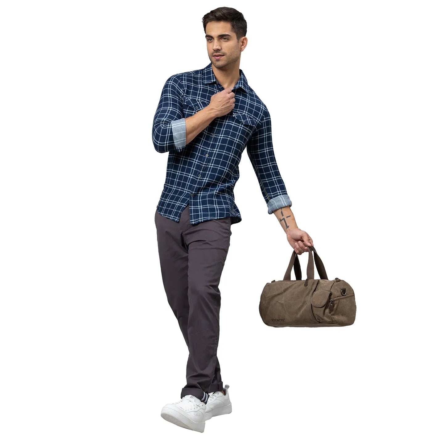 Grey Slim Straight Fit Men's Chinos by Being Human Clothing