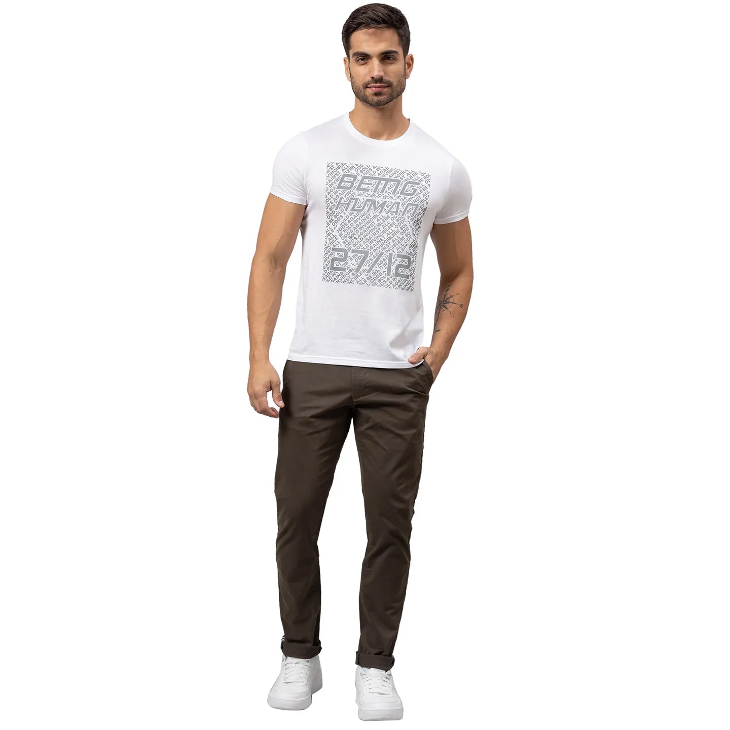 Being Human Clothing Men Slim Fit Chino-Olive