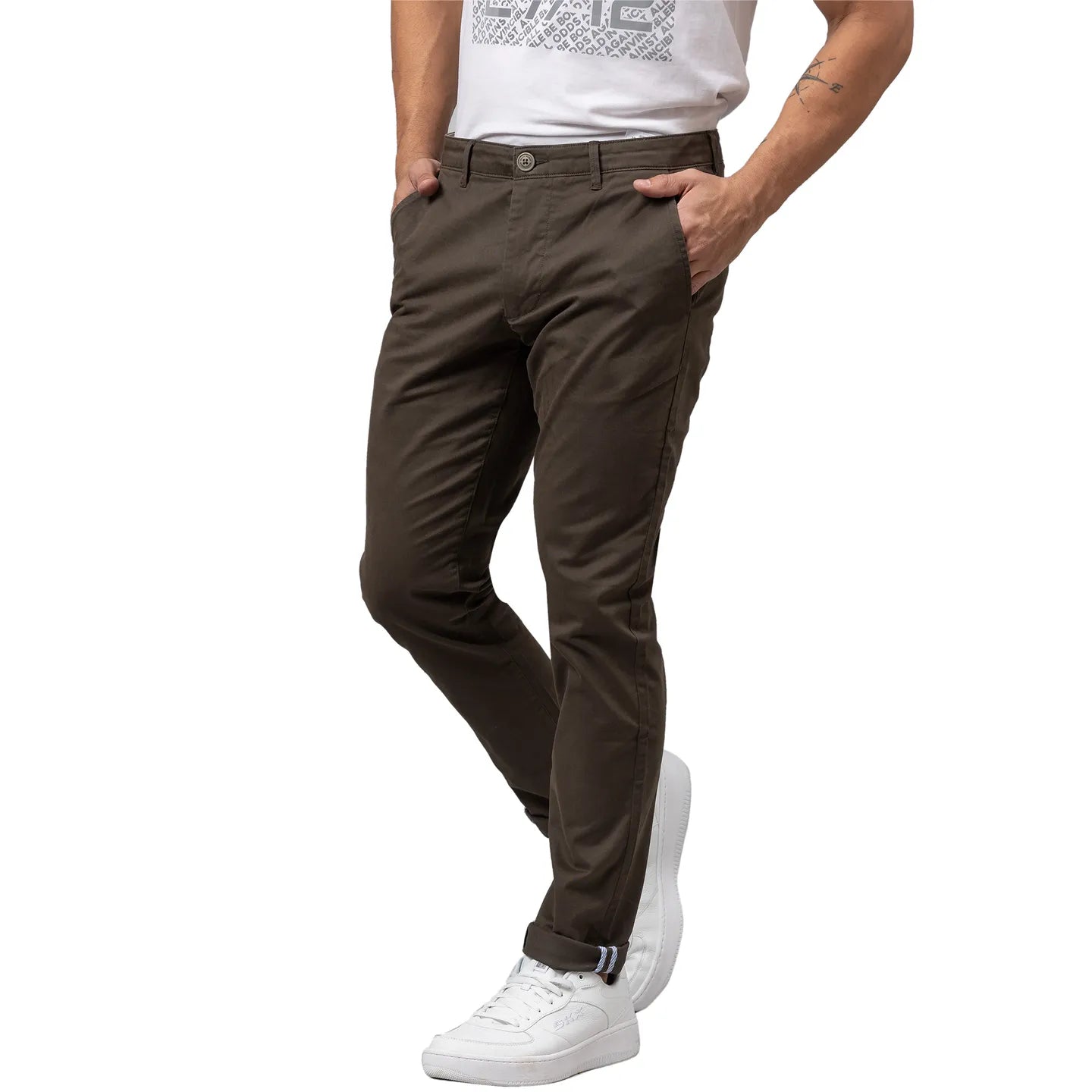 Being Human Clothing Men Slim Fit Chino-Olive
