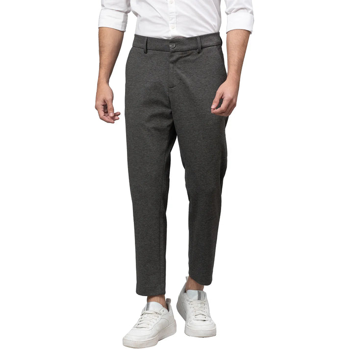 Charcoal Cropped Fit Chinos For Men By Being Human Clothing