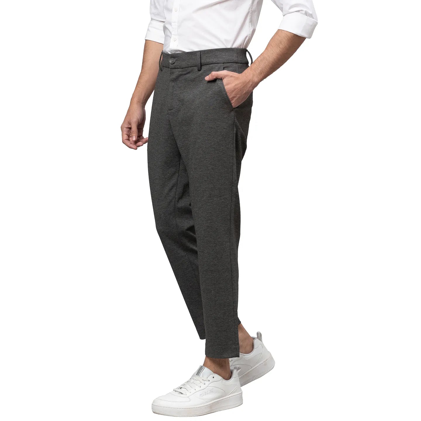 Being Human Clothing Men Cropped Fit Chino-Charcoal