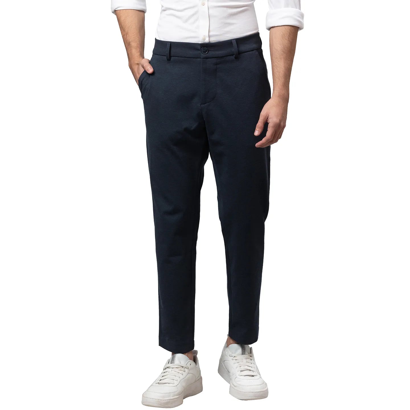 Being Human Clothing Men Cropped Fit Chino-Mid Navy