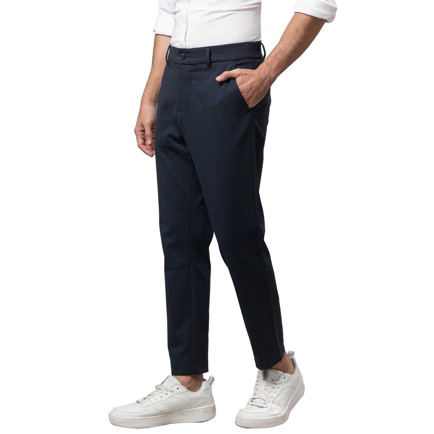 Being Human Clothing Men Cropped Fit Chino-Mid Navy