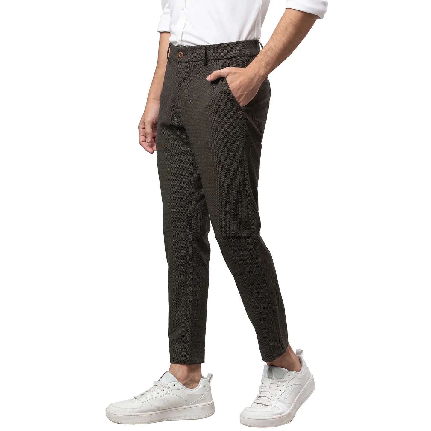 Brown Cropped Fit Men's Chinos by Being Human Clothing