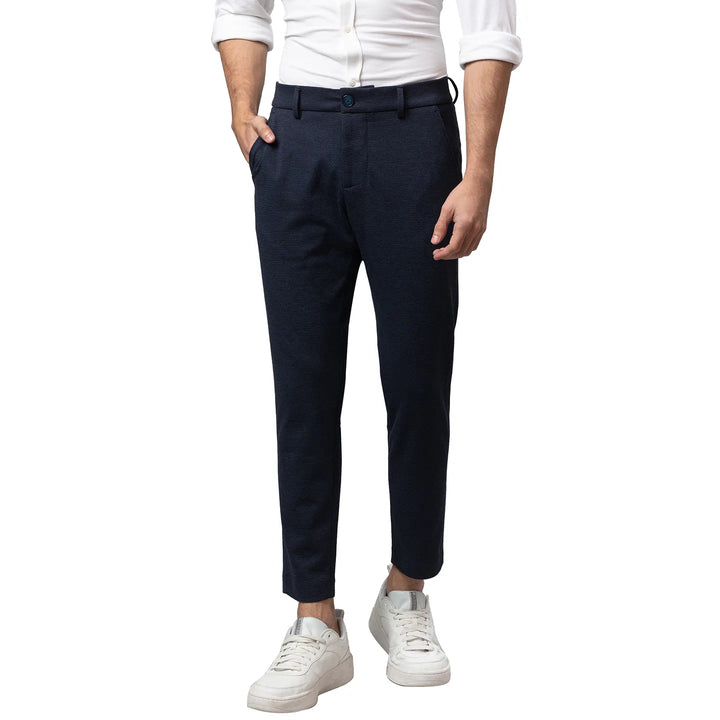 Navy Cropped Fit Chinos For Men By Being Human Clothing