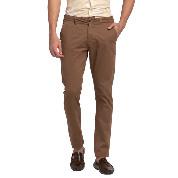 Coffee Bean Slim Fit Chinos For Men By Being Human Clothing
