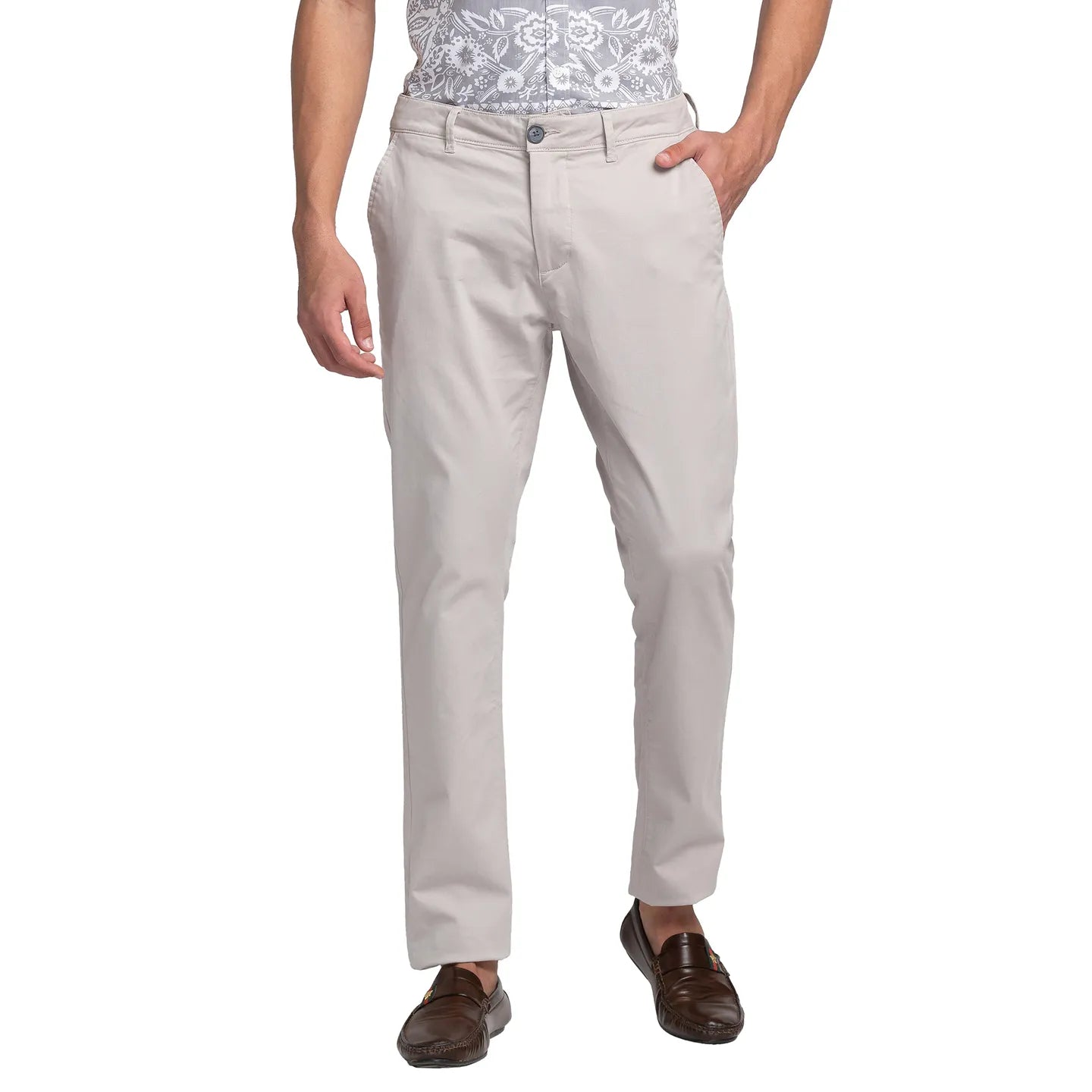 Being Human Clothing Men Slim Fit Chino-Stone Grey