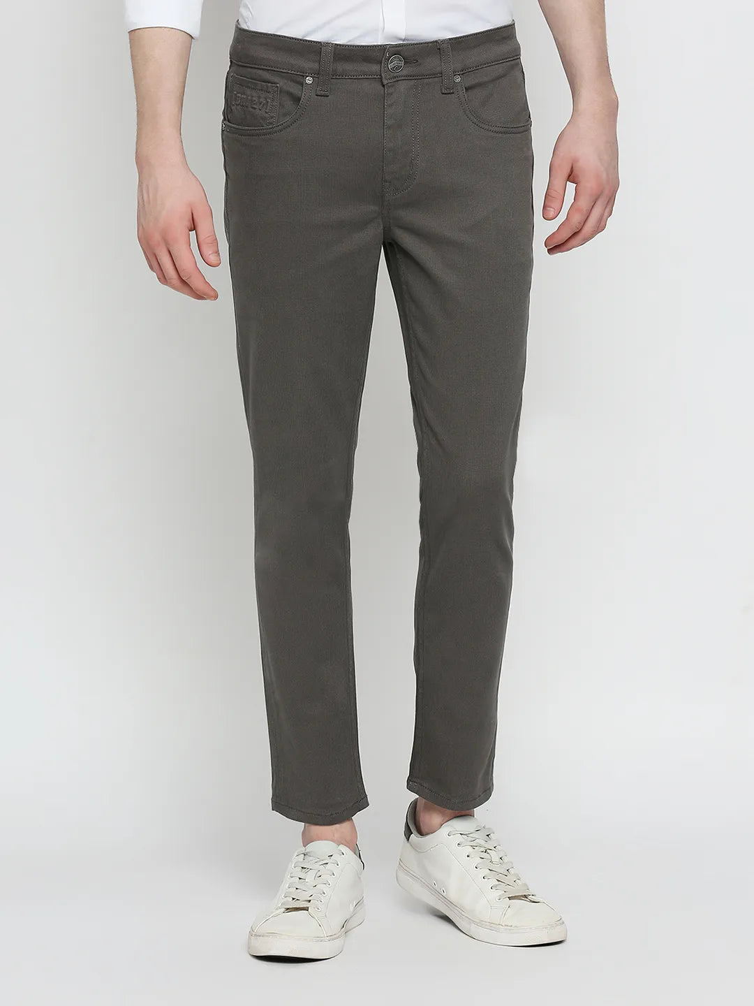 Being Human Clothing Men Cropped Fit Chino-Dark Grey