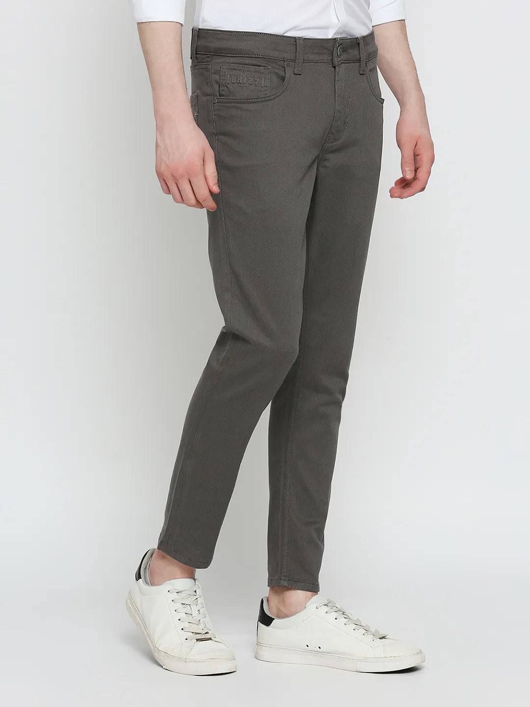 Being Human Clothing Men Cropped Fit Chino-Dark Grey