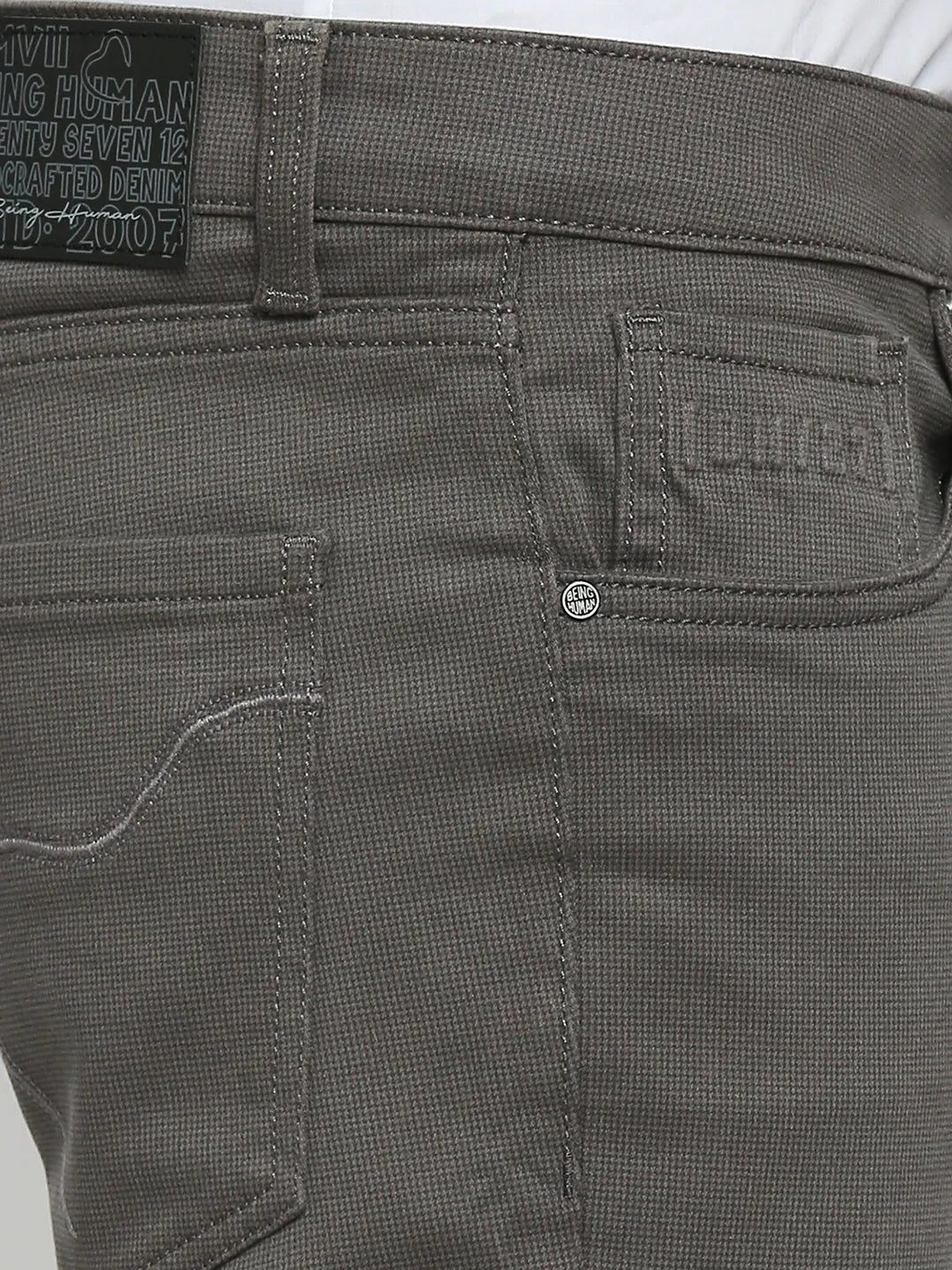 Being Human Clothing Men Cropped Fit Chino-Dark Grey