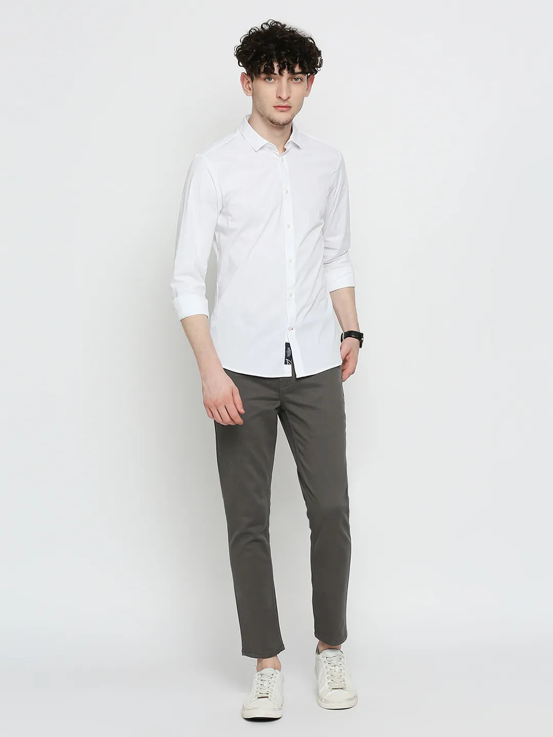 Being Human Clothing Men Cropped Fit Chino-Dark Grey