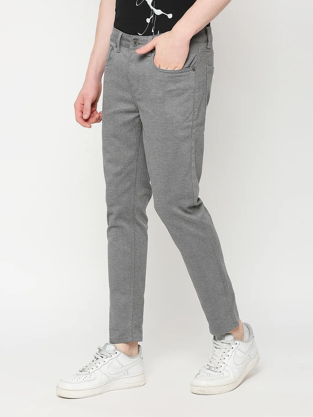 Being Human Clothing Men Cropped Fit Chino-Grey