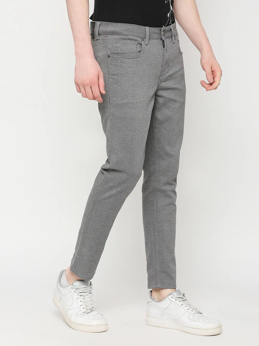 Being Human Clothing Men Cropped Fit Chino-Grey