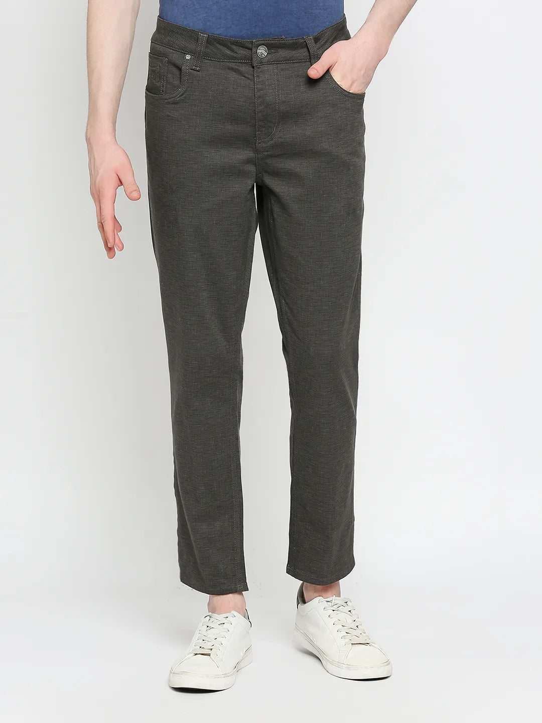 Grey Cropped Fit Men's Chinos by Being Human Clothing