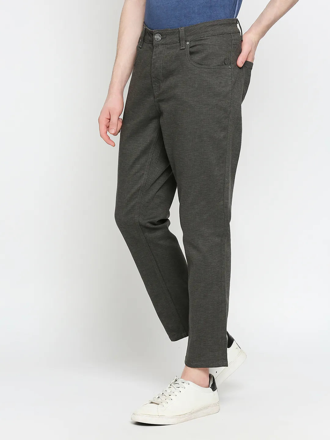 Grey Cropped Fit Men's Chinos by Being Human Clothing