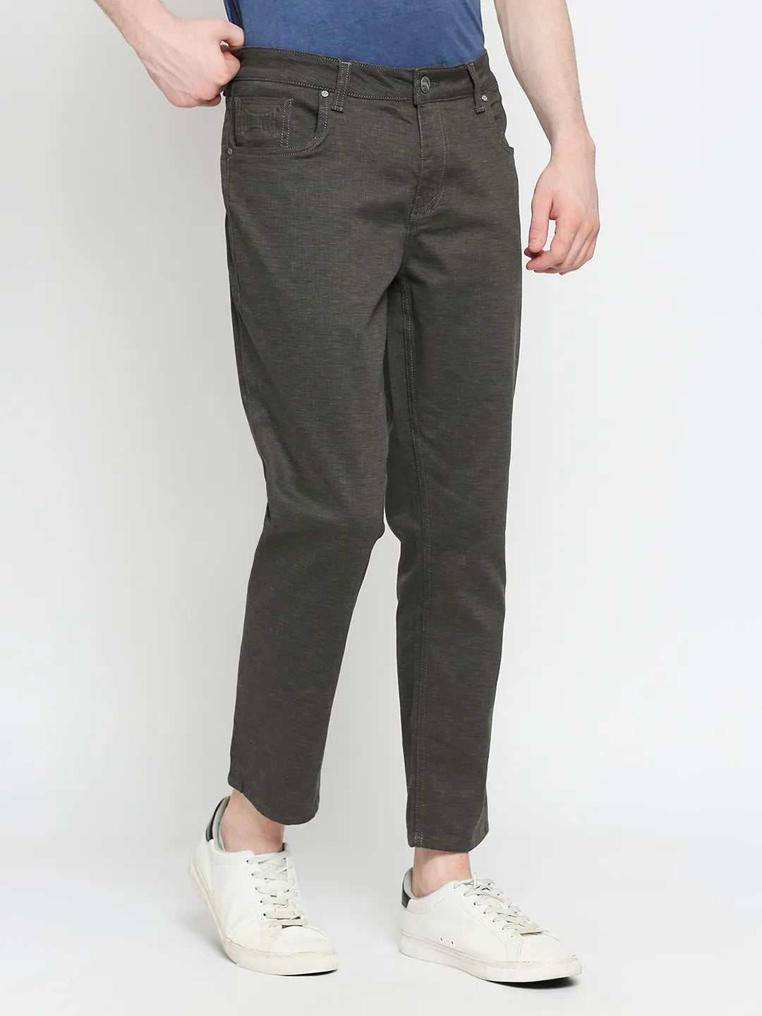 Grey Cropped Fit Men's Chinos by Being Human Clothing