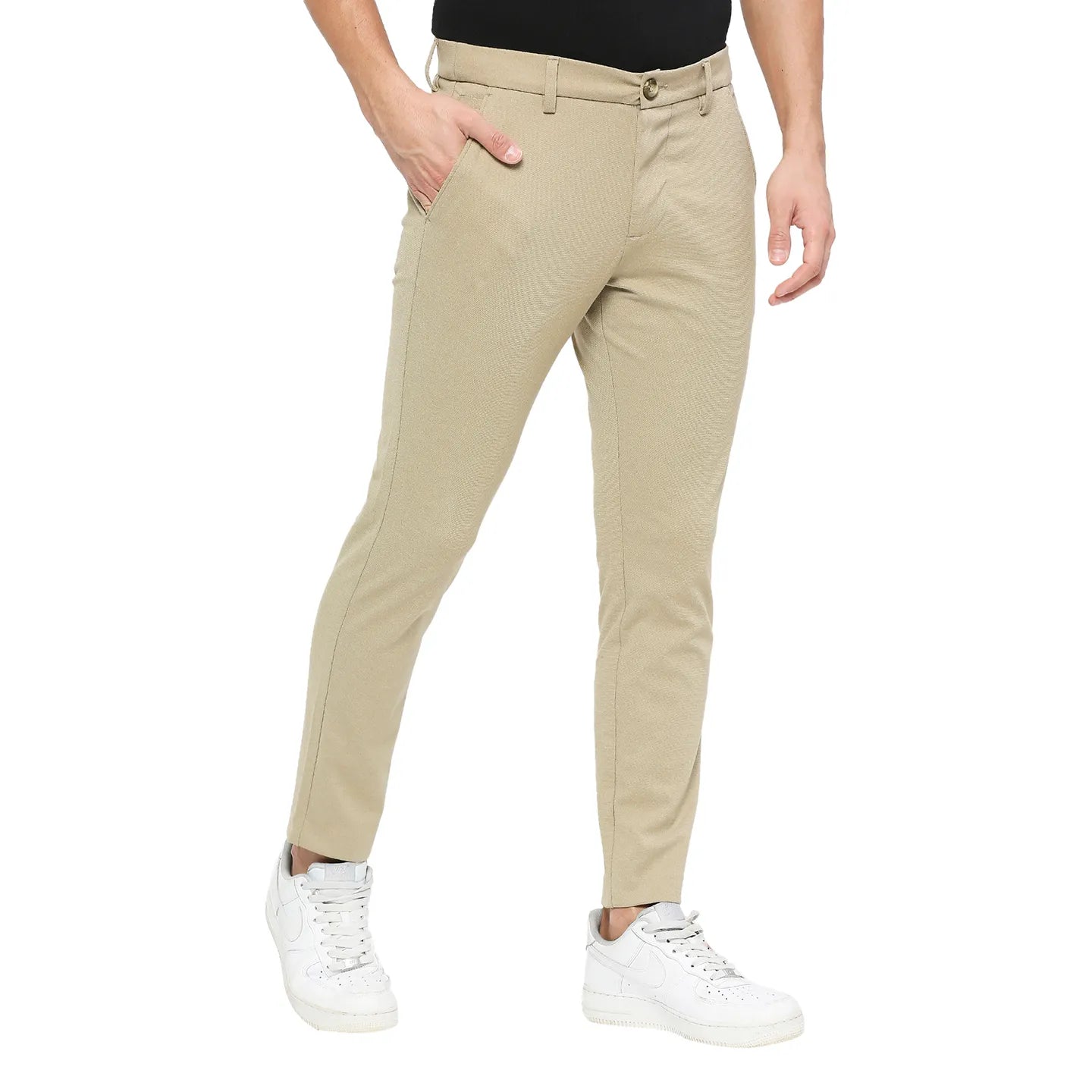 Being Human Clothing Men Cropped Fit Chino-Khaki